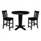 International Concepts 36 in. Solid Wood Round Extension Dining Table with 2 Counter Height Stools in Black K46-36RXT-23B-S102-2 - alternate 1